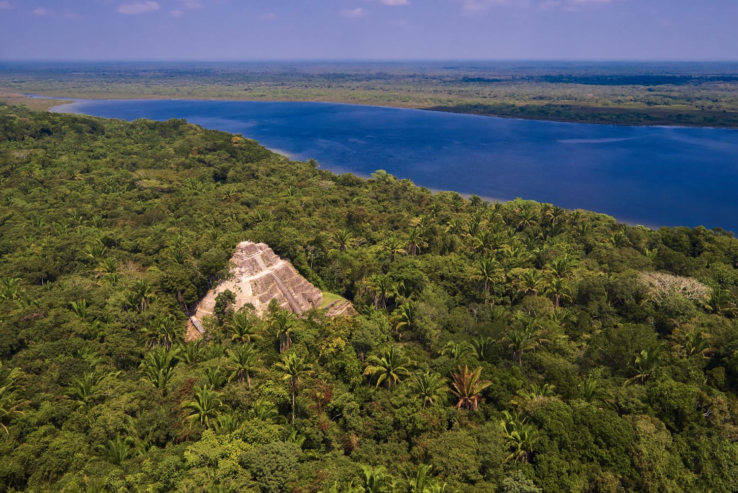 Aerial view of the High Temple at Lamanai.